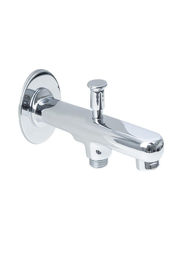 PARRYWARE OVALO Series Wall Mount Bath TUB SPOUT with Button (Chrome) | with Wall Flange, Provison for Hand Shower | Spout for Bathrub, Shower Area, Bathroom/Toilet | T5528A1 - Image 1
